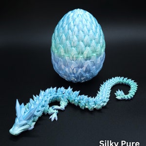 3D Printed Crystal Dragon, Dragon Egg, Articulated Dragon Figurine, Toddler Room Decor, Dragon Toy Handmade Childrens Toys, Fathers Day gift image 5
