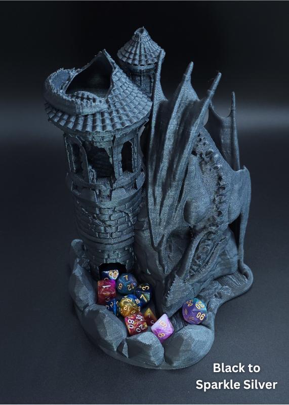 9" Customizable 3D Printed Dice Tower – Glow-in-the-dark Option, RPG ...