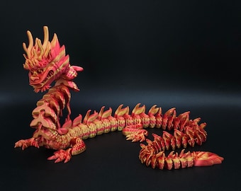3D Printed Standing Dragon Toy, Articulated Flexi Fidget