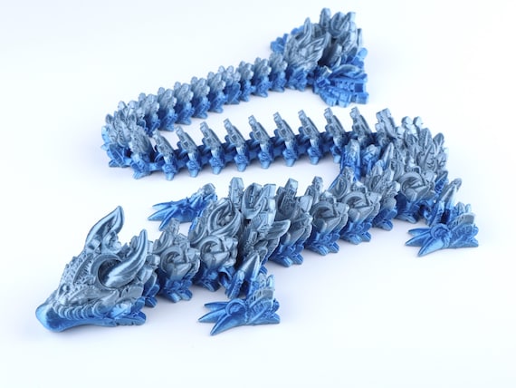Articulated 3D Printed Lunar Dragon, Childrens Toy, Room Decor