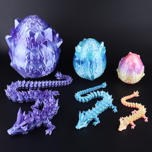 Crystal Dragon, Articulated 3D Printed Dragon Toy, Flexible Fantasy Figure image 2