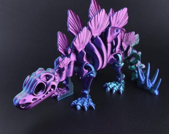3D Printed Articulated Stegosaurus Figurine, Dinosaur Toy