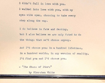 The Chaos of Stars Typewritten Poem