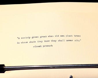Greek Proverb Typewritten Wall Art