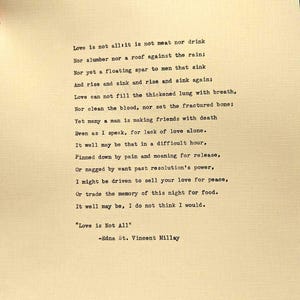 Love is Not All Typewritten Poem image 1