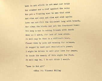 Love is Not All Typewritten Poem