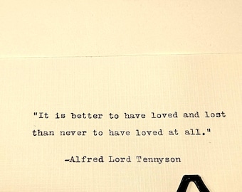 Alfred Lord Tennyson Quote Typewritten