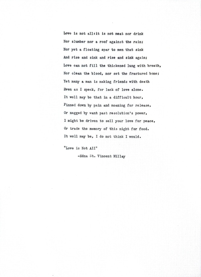 Love is Not All Typewritten Poem image 3