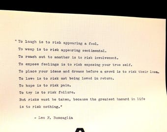 Typewritten Quote by Leo F. Buscaglia