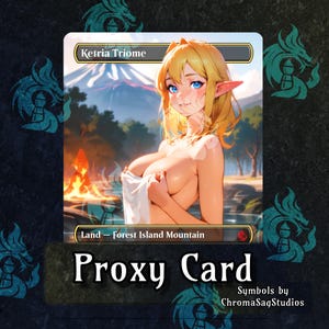 Ketria Triome -   PROXY Anime Waifu Ver A Triome Land Card