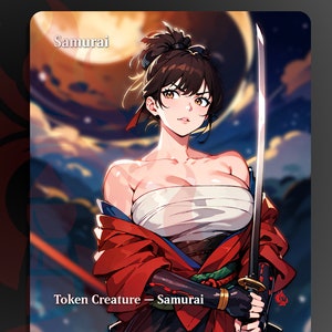 Samurai Vigilance 2/2 Token - Custom PROXY Anime Waifu Ver B