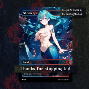 Shivan Reef Pain Lands Custom PROXY Anime Waifu Ver A
