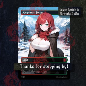 Karplusan Forest Pain Lands Custom PROXY Anime Waifu Ver A