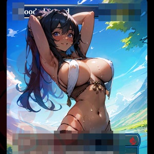 Flooded Strand - Fetch Land   PROXY Anime Waifu Ver A