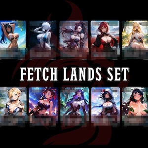 Ensemble Fetch Land (10 cartes) PROXY Anime Waifu Ver A