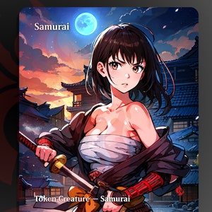 Samurai Vigilance 2/2-token: aangepaste PROXY-anime Waifu Ver A