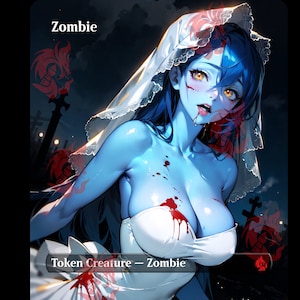 Zombie Token - 2/2 Custom PROXY Anime Waifu Ver A