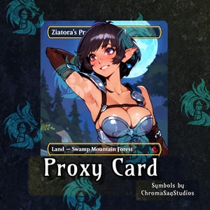 Ziatora’s Proving Ground -   PROXY Anime Waifu Ver A Triome Land Card