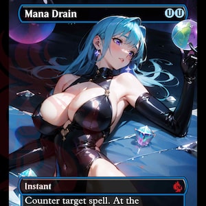 Mana Drain -   PROXY Anime Waifu Ver B
