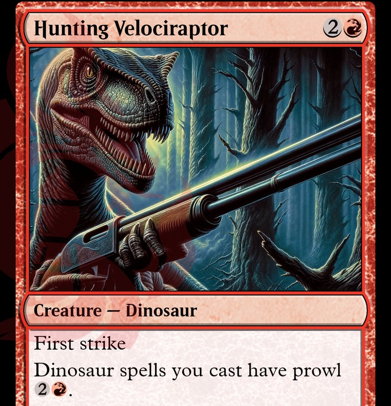 Hunting Velociraptor MTG PROXY Ver B Etsy
