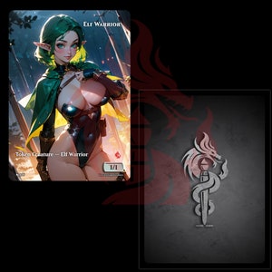 Elf Warrior Token - Custom PROXY Anime Waifu Ver C