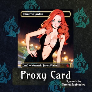 Jetmir’s Garden -   PROXY Anime Waifu Ver A Triome Land Card