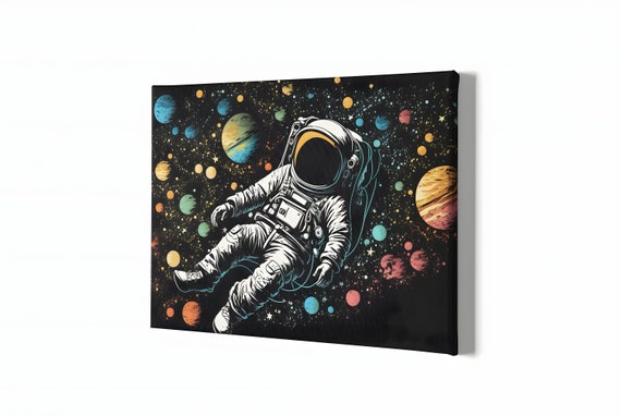 Impression d'art Colorful Astronaut in the Galaxy Space
