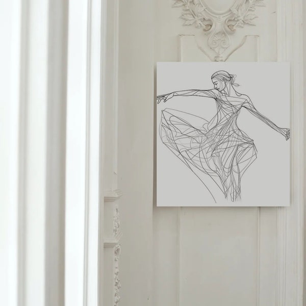 Graceful Ballerina | Canvas Print | Elegance and Movement | Unique Gift | Square