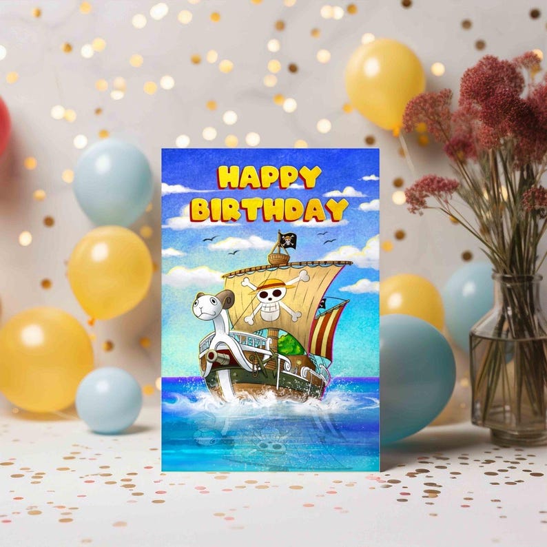 Anime - Going Merry - Digital Birthday Greeting Card - Instant Download ...