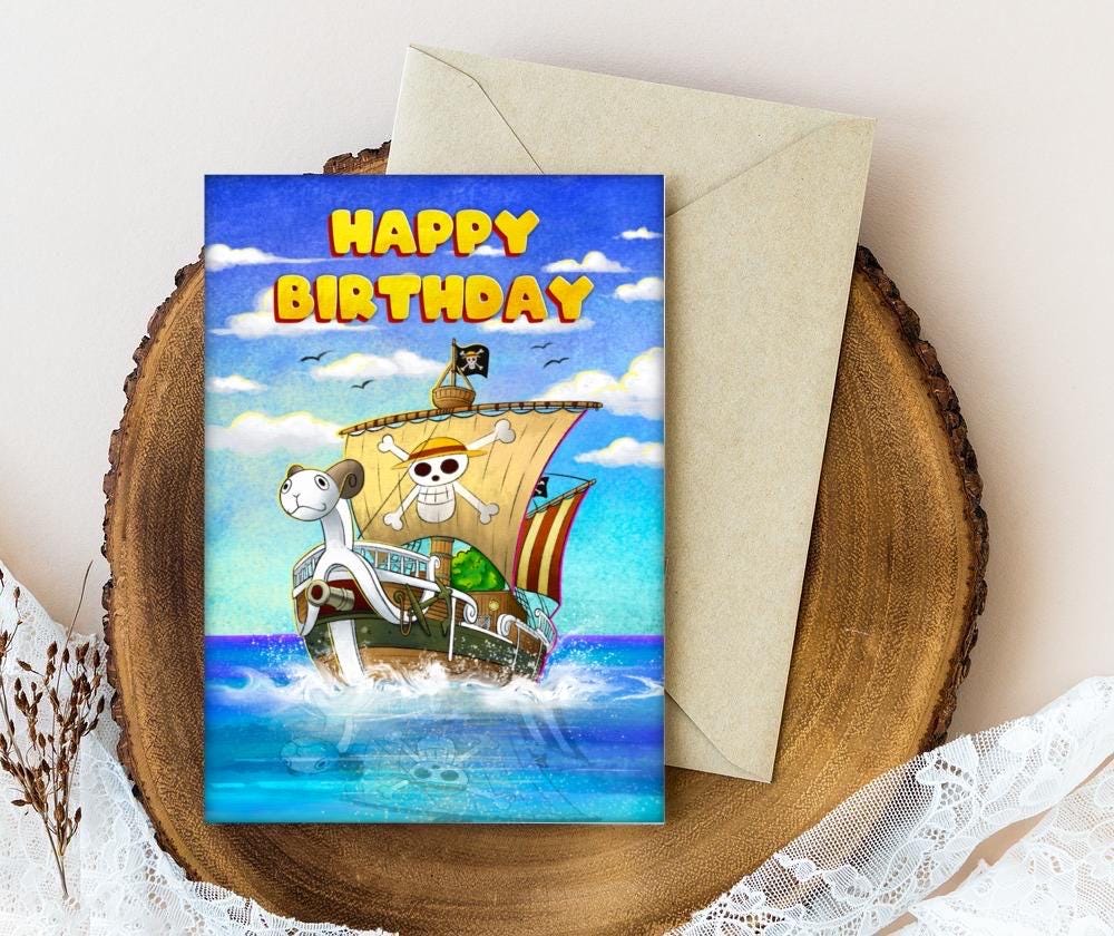 Anime - Going Merry - Digital Birthday Greeting Card - Instant Download ...