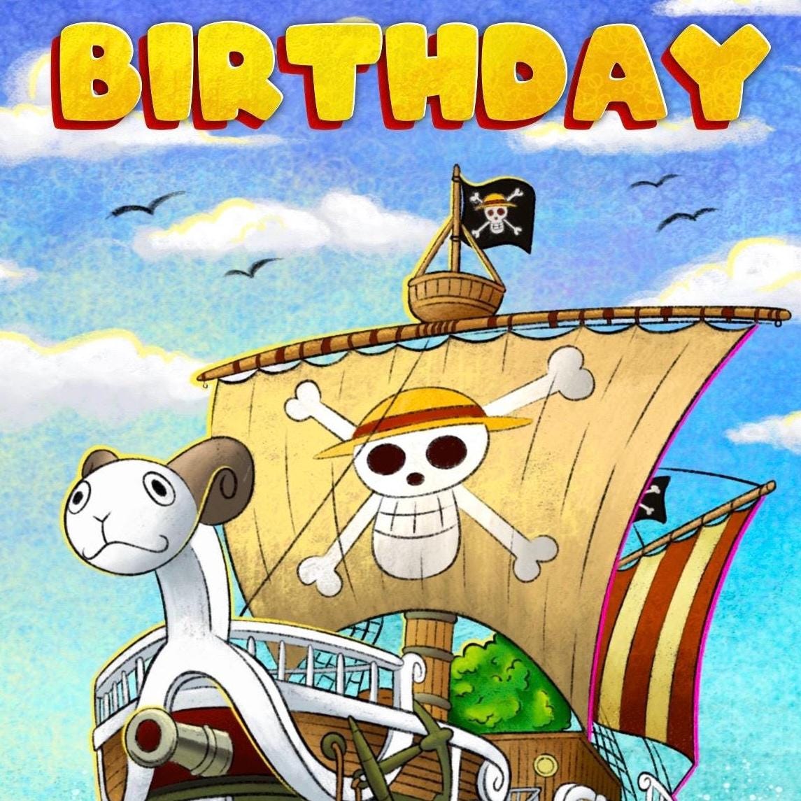 Anime - Going Merry - Digital Birthday Greeting Card - Instant Download ...