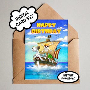 Anime - Going Merry - Digitale Geburtstags-Grußkarte - Instant Download