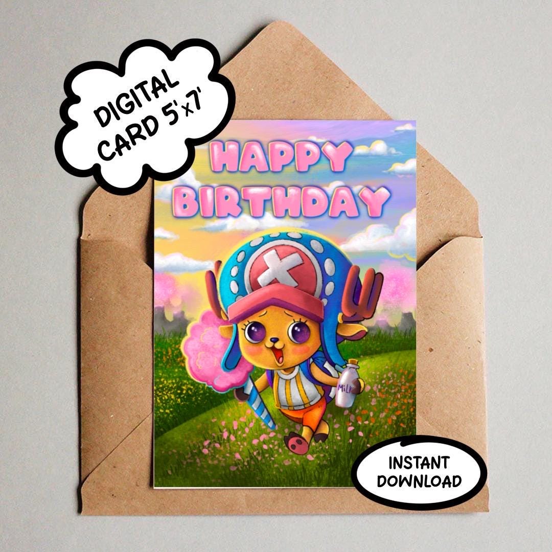 Anime - Digital Birthday Greeting Card - Instant Download - Etsy
