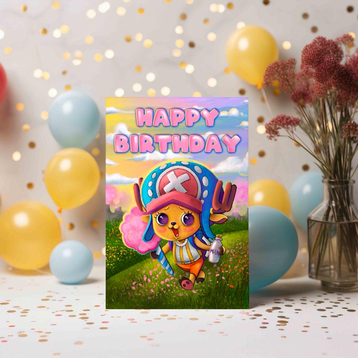 Anime - Digital Birthday Greeting Card - Instant Download - Etsy