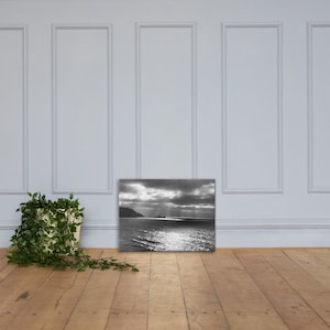 Pacific Ocean Canvas | Black and White