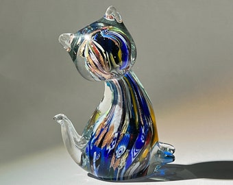 Blown Cat Glass, Cat Lovers, Cat Gifts For Women, Thinking Of You Gift, Glass Ornaments,  Funny Cat,  Cat Lover Art, Vintage Cat Art