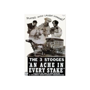 Póster de la película vintage "Los Tres Chiflados: Un dolor en cada escenario" Póster de bellas artes / Póster de película, decoración de habitaciones, lámina artística nostálgica, impresión en lienzo