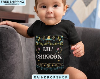Lil' Chingon Baby Bodysuit, Baby Boy Bodysuit, Baby Clothes, Baby Shower Gifts, Infant Boy Outfit