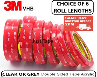 3M VHB Double Sided Tape Rolls Strong Self Adhesive Sticky Tape Clear or Grey