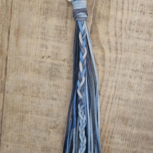 Dije de borla para bolso de CUERO con flecos* Estilo vintage desgastado, azul, marrón, estilo country western *Envolvente* *Bolso de mano, bandolera, estilo cartera