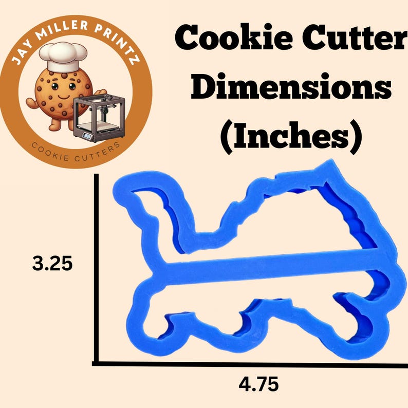 May include: Blue plastic cookie cutter shaped like a cartoon camel. The cutter measures 4.75 inches wide and 3.25 inches tall.
