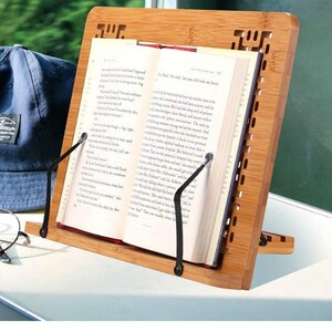 Handmade Wooden Book Stand • Recipe stand • Cookbook Holder • Recipe Holder • Book Stand • Bamboo Cookbook Stand