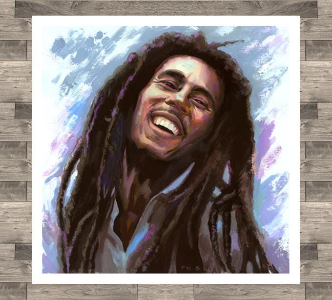 ボブ マーレーART油絵 Bob Marley Oil Painting Original - Etsy
