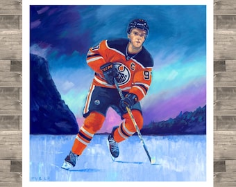 Connor McDavid 'Lake' Original Oil Painting