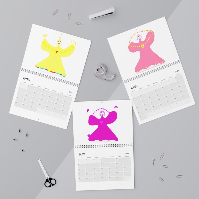 Angel Calendar 2024 Pics Drawn by Carina Etsy