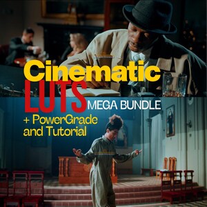 Cinematic LUTs 39 Film Looks + Tutorial, Power Grade Davinci Resolve, capcut, premier