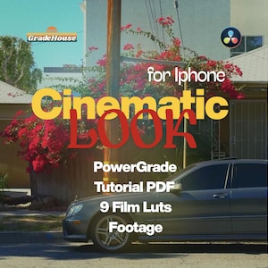 Film Emulation for Iphone PowerGrade & Cinematic Luts for DaVinci Resolve, Premiere, Capcut, Color Grade