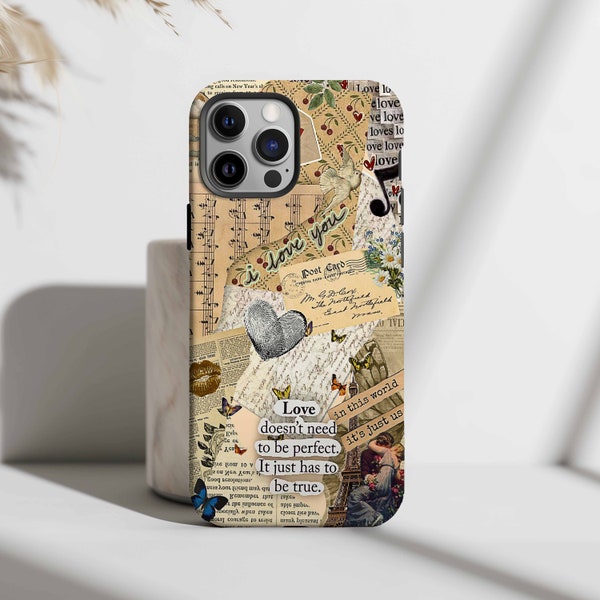 Scrapbook iPhone Case, Collage iPhone Case, Aesthetics Gift, Vintage Retro  Style, Protective Cover for iPhone, Vintage Love