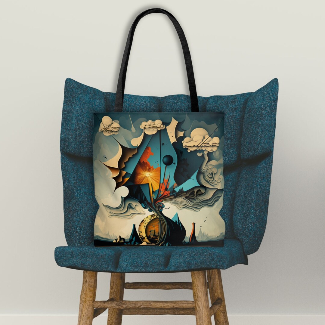 Dali Inspired Tote Bag, Surrealism Fashion Accessory, Multiple Sizes