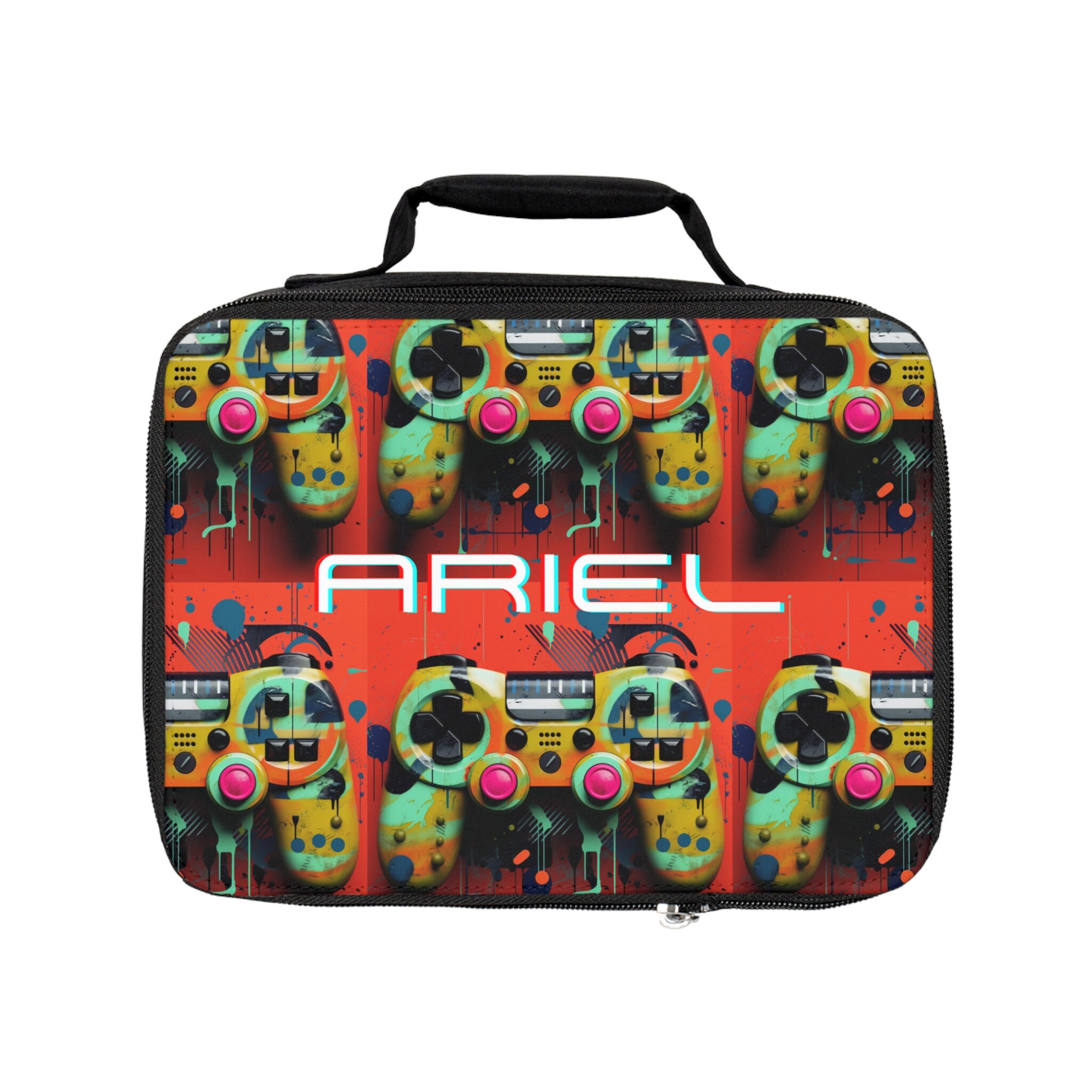 Personalized Name Lunch Box for School, Customizable Gaming Lunch Box